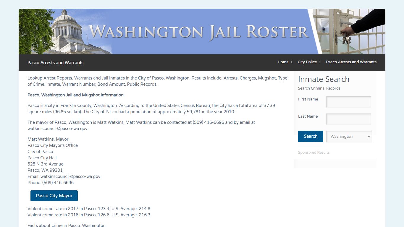 Pasco Arrests and Warrants | Jail Roster Search